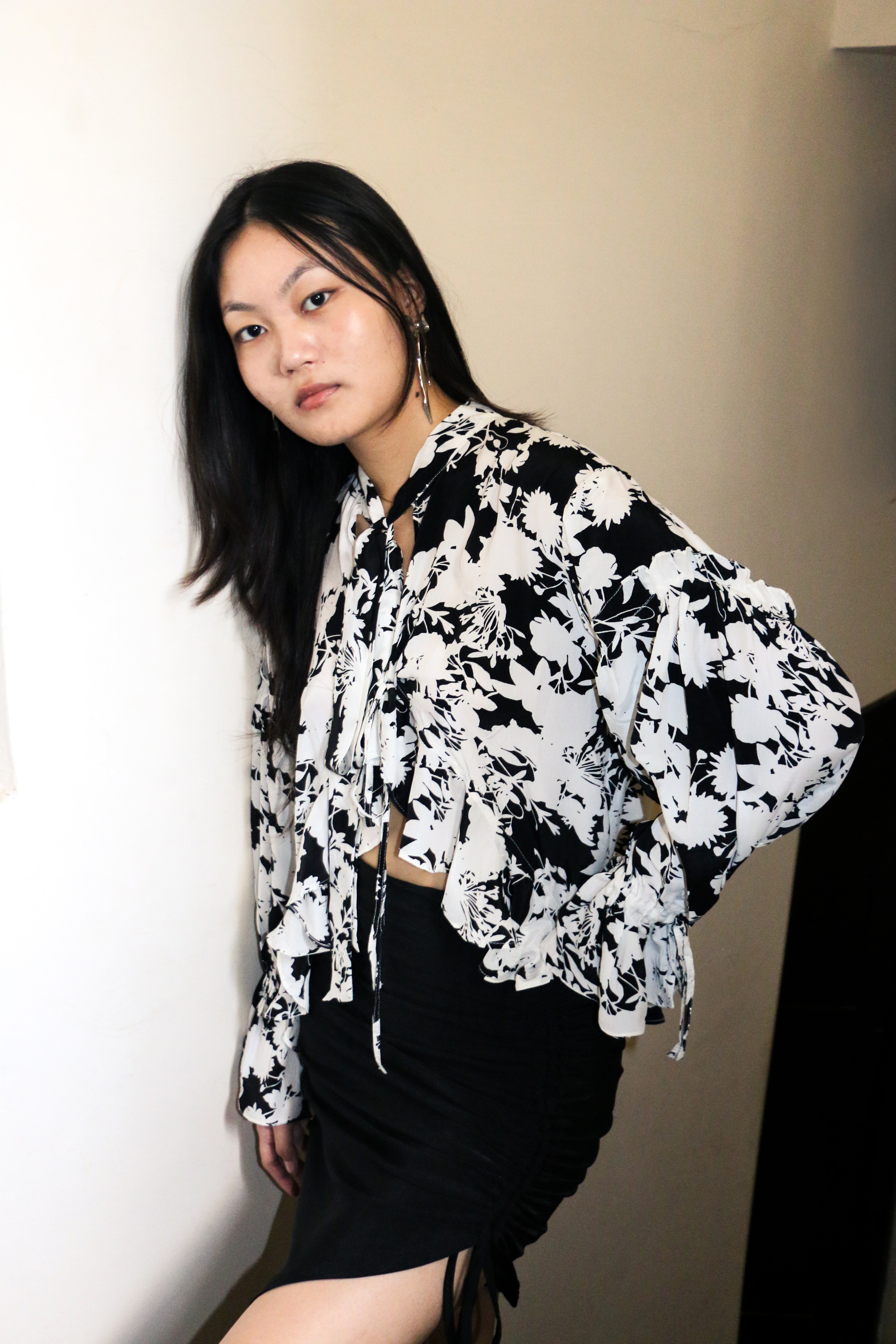 Midnight Botanica Tie Up Top